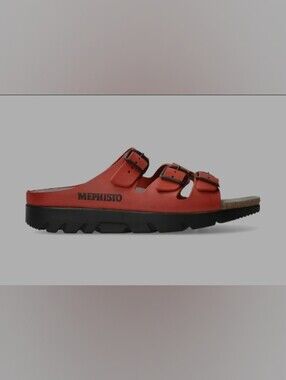Mephisto Zach Fit sandals in red suede . 36